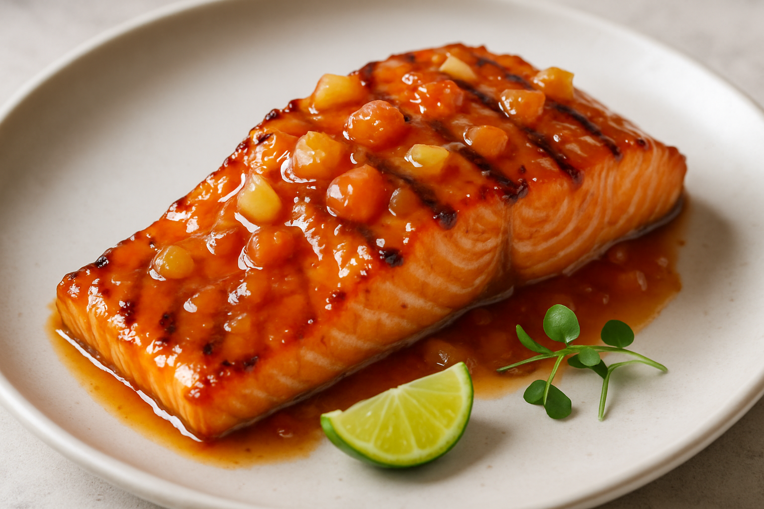Guava & Pineapple Glazed Salmon - Rooted In J's